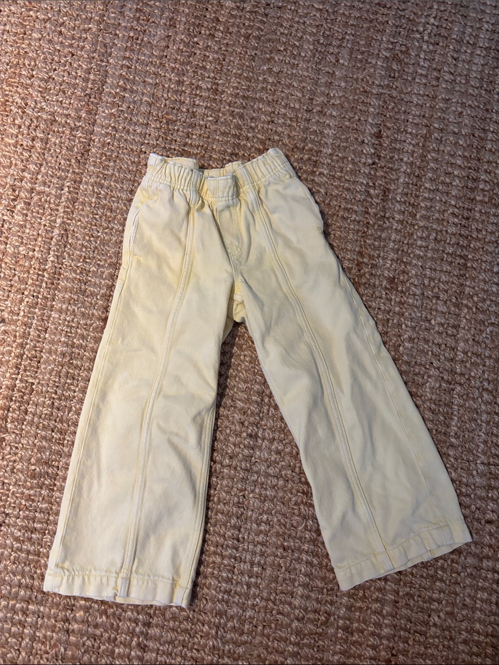 GAP Light Yellow Elastic Waist Casual Kids Pants